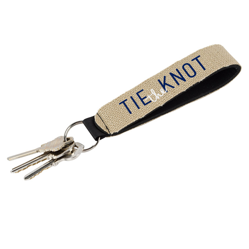 Burlap-Neoprene Wrist Strap Key Holder